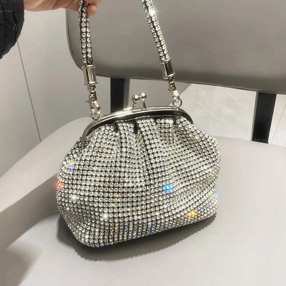 JIOMAY Women's Shiny Rhinestone Purse for Wedding Silver Clutch Bag evening Bag Luxury Clutch Bag Luxury Bags Designers Handbags