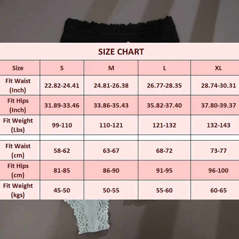 5Pcs/set Floral Lace Cotton Panties