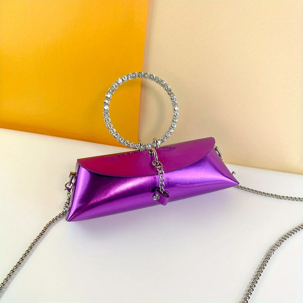 Women's Rectangular Evening Bag-Crystal Embellished Evening Clutch Elegant Party Purse for woman, Luxury Designer Handbags 2025