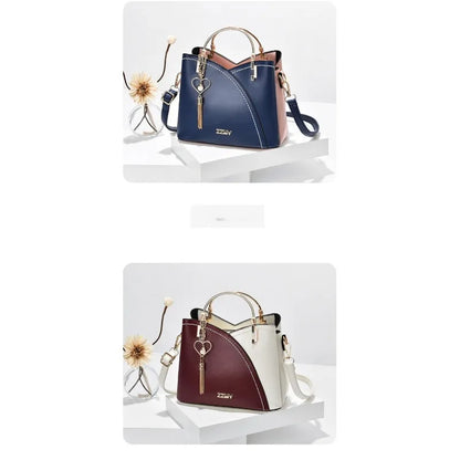Fashionable handbag Korean color-blocking large capacity women's bag fashionable one-shoulder crossbody bag bucket bag