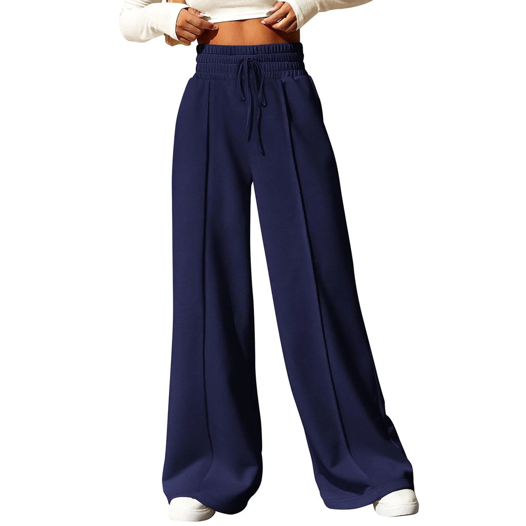 Wide Leg Pants For Women’S Fleece Lined Sweatpants Straight Pants Bottom All-Math Plain Fitness Joggers Pants Travel Basic