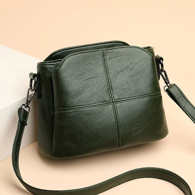 Pu crossbody bag with multi-pocket design, fashionable and versatile, suitable for daily outings as a shoulder bag