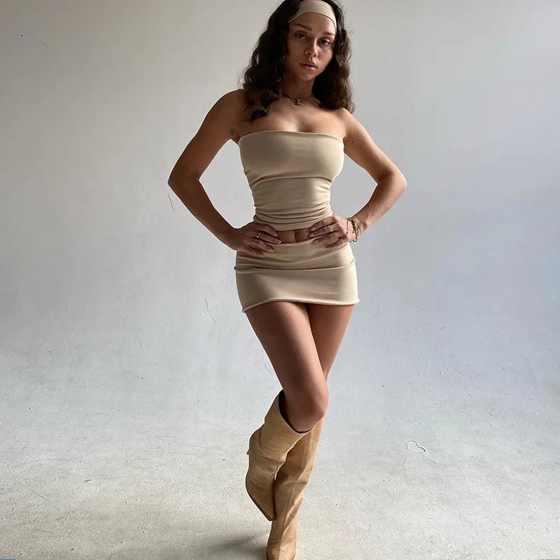 Women Skirt Fashion High Waisted Short Pencil Skirts All Match Female Summer Sexy Girl Tight Hip Wrap Mini Skirts&top Outfit Y2K