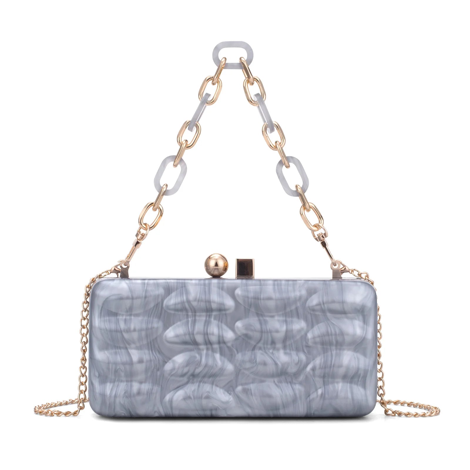 Luxury Evening Bag For Women Elegant Acrylic Hard Surface Ladies Clutch 5 Color Hangbag Party Wedding Shoulder Bags 2024 Fashion