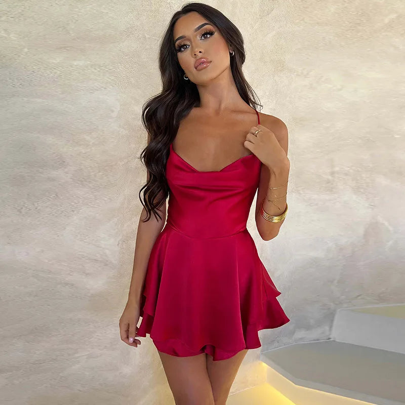 The Crisscross Satin Dress