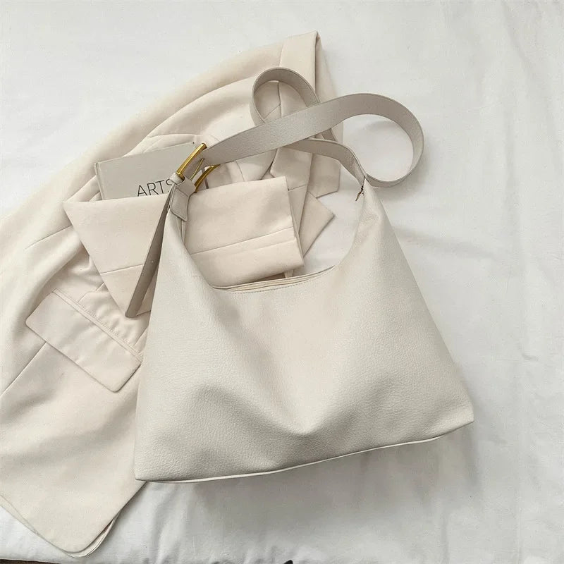 Soft Pu Leather Women Messenger Bags Fashion Vintage Ladies Shoulder Tote Bags Solid Color Female Large Capacity Handbags Purse