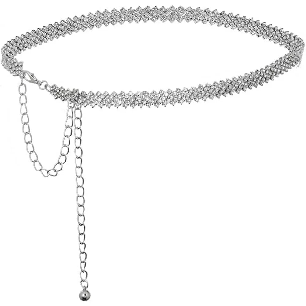 Rhinestone Waist Chain Belt Crystal Belly Chain for Women and Girls