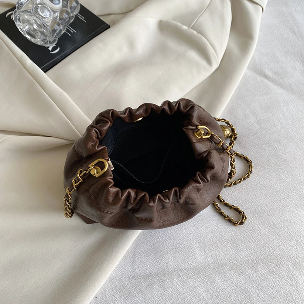 Women Chain Shoulder Bag PU Leather Crossbody Tote Bag Casual Messenger Bag Satchel Sling Bag Girl Stylish Purse