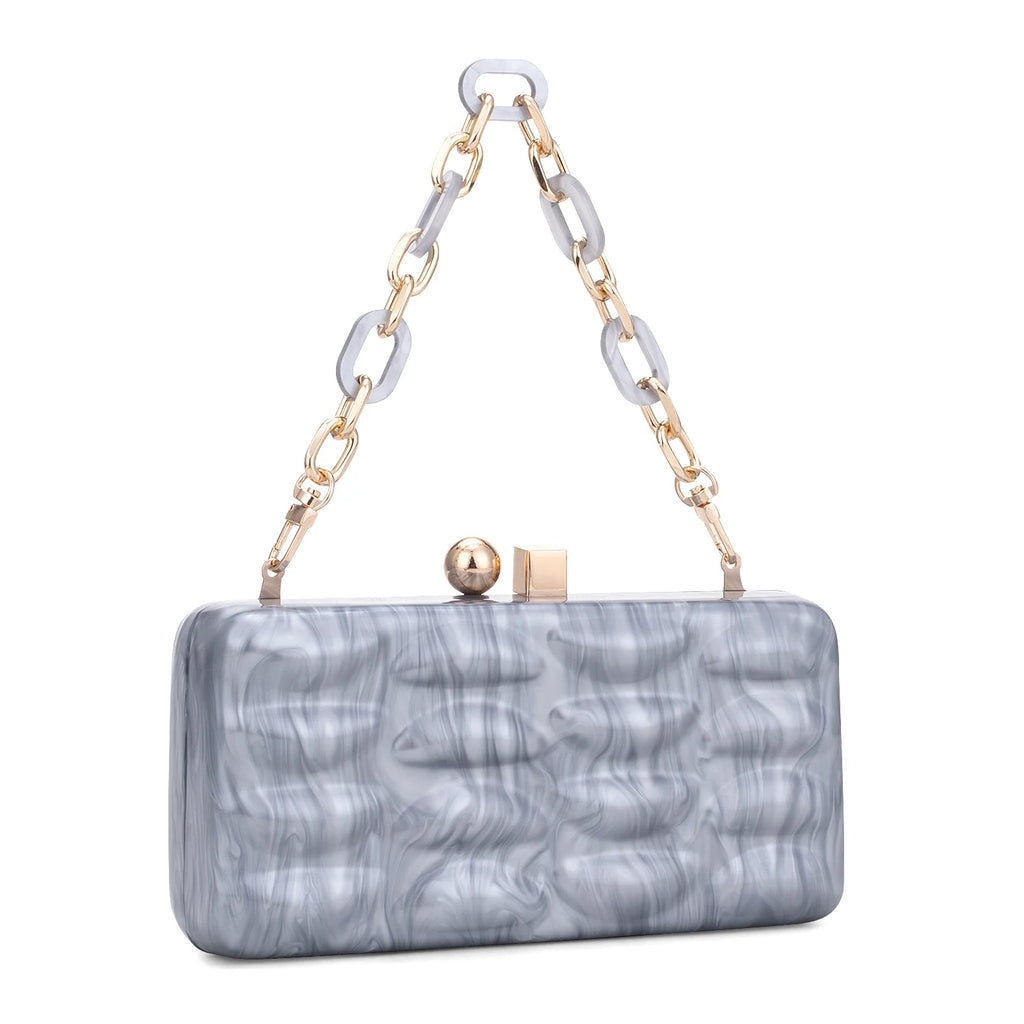 Luxury Evening Bag For Women Elegant Acrylic Hard Surface Ladies Clutch 5 Color Hangbag Party Wedding Shoulder Bags 2024 Fashion