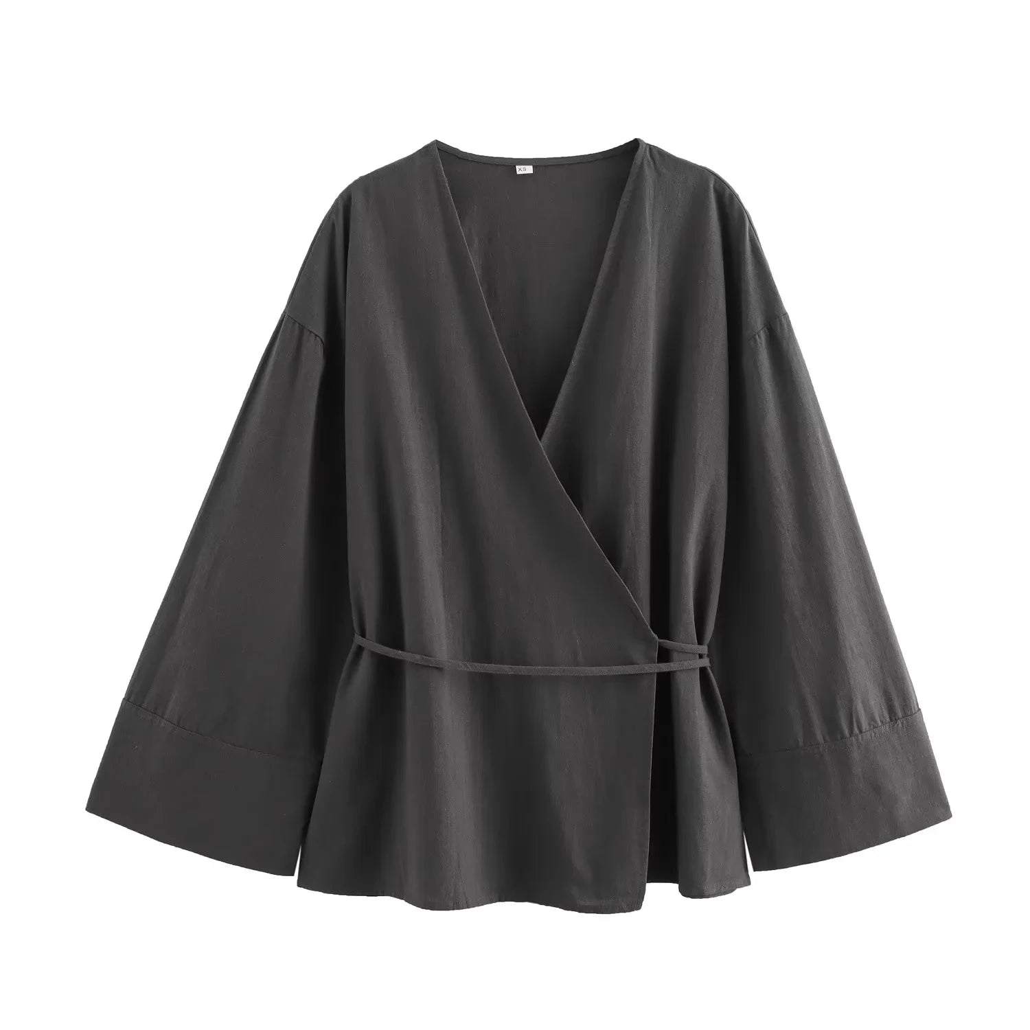 HXAO Woman Pants Set Two Pieces Tied Kimono Long Tops Pajama Baggy Pants Suits Summer Long Sleeve Women's Top And Bottom Set