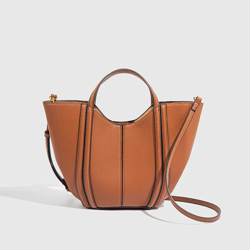 Luxury Quilting Basket Bags for Women Handbags PU Leather Bucket Bag Fashion Designer Shoulder Crossbody Bag Female Purses NEW