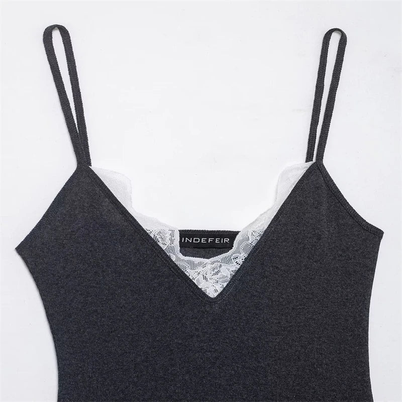 Women's Lace-Trim Cami Top, 3 Colors Available, V-Neck, Thin Straps, Sleeveless Casual Basic Tank