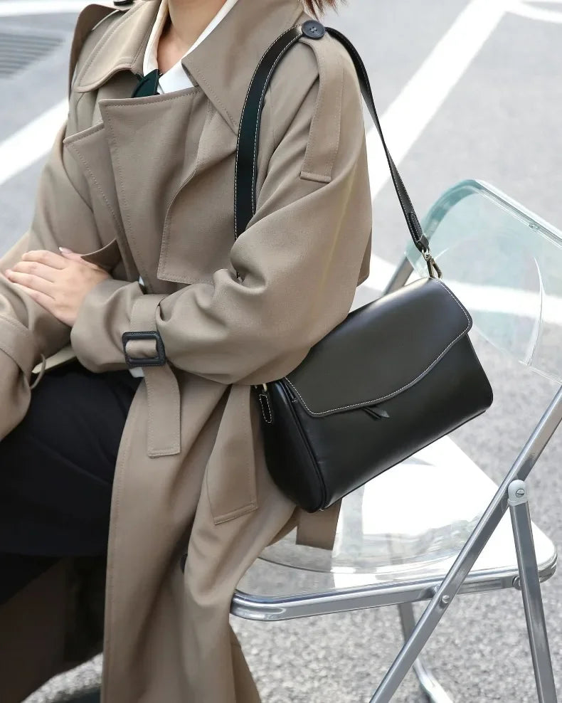 Women's Genuine Leather Shoulder & Crossbody Bag Minimalist Design for Office, Dinner & Weekend Outings Durable Everyday Handbag