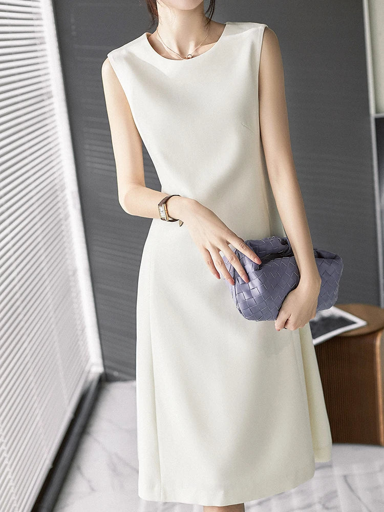 Jielur Elegant Office Lady Dress Women Korean Fashion Sexy Sundress Summer Dresses Female High Street Orange White Vestidos S-XL