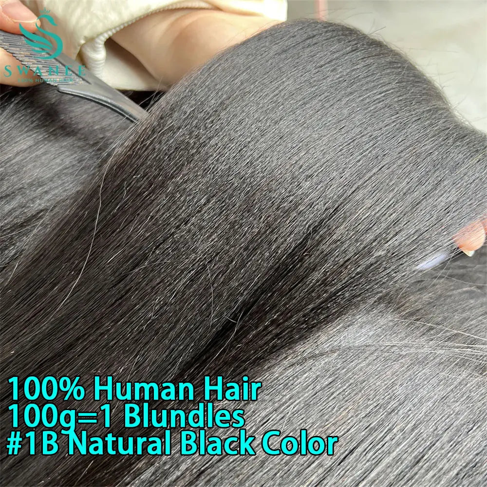 Light Yaki Straight 100% Raw Unprocessed Virgin Human Hair Extensions Wholesale for Black Human Hair Weave Bundle Salon Supply