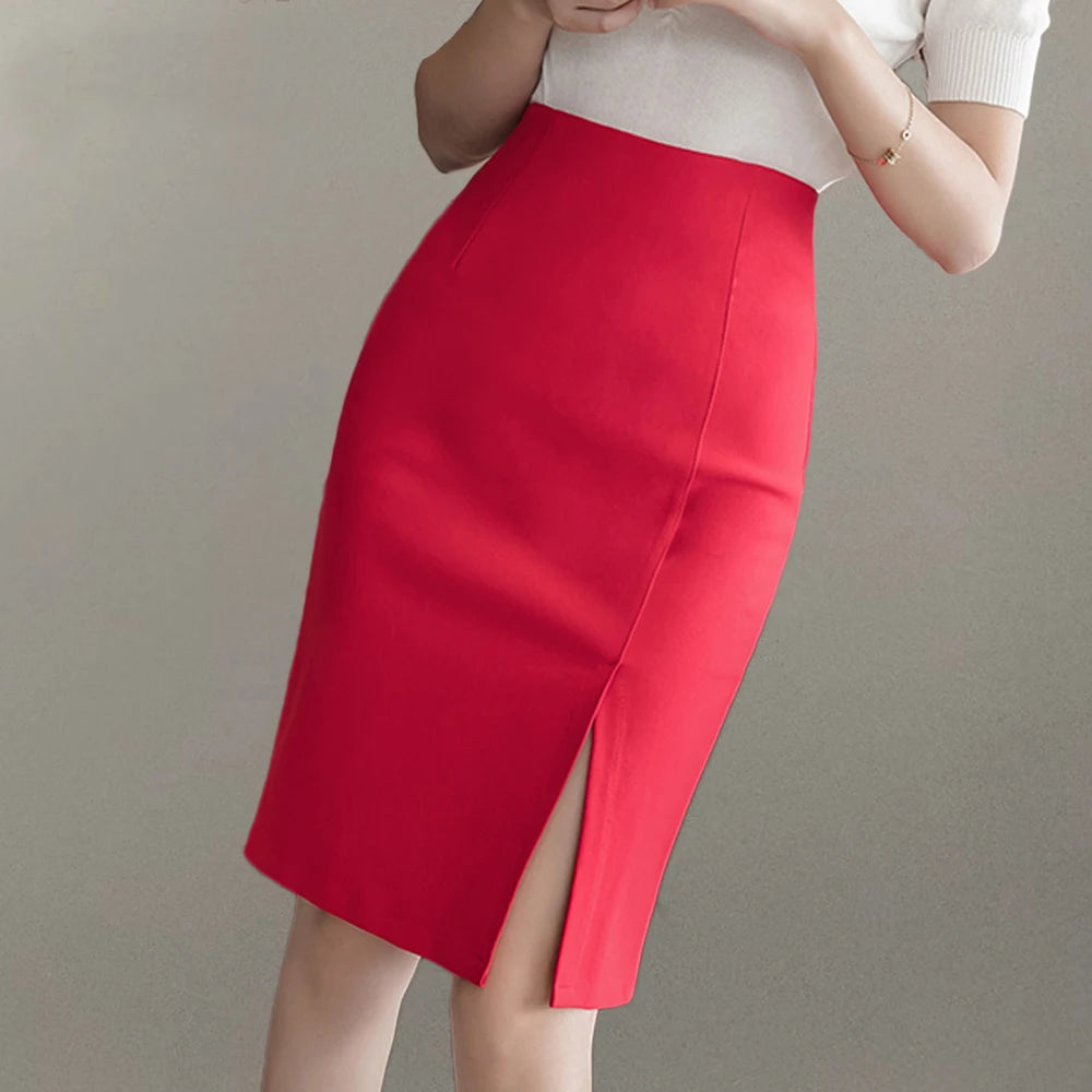 Elegant All-Match High Waist Slim Women Skirts Simple OL Style Office Lady Pencil Skirt Female Classic Vintage Wrap Bottoms