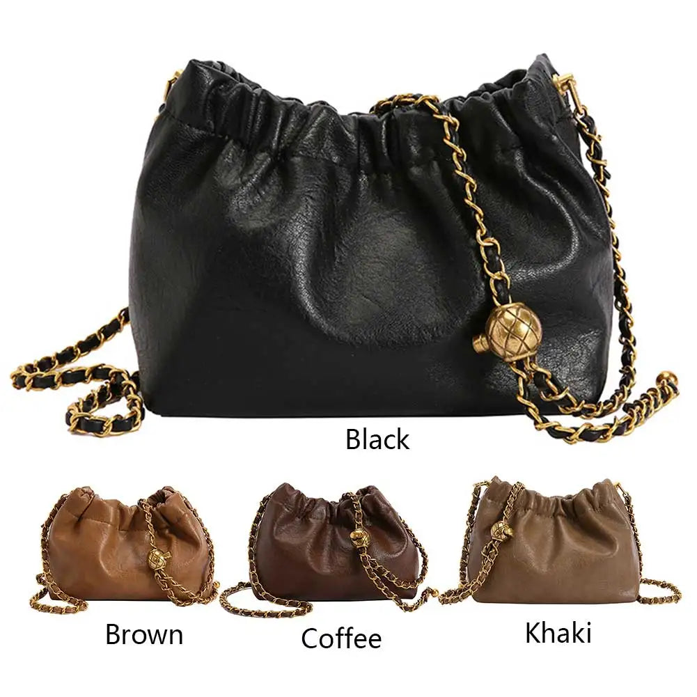 Women Chain Shoulder Bag PU Leather Crossbody Tote Bag Casual Messenger Bag Satchel Sling Bag Girl Stylish Purse
