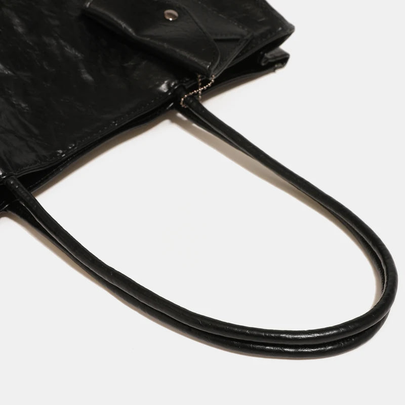 England Style Tote Bags For Women Luxury Designer Handbags Purses 2024 New In PU Oil Wax Skin Wrinkles Letter Underarm Shoulder