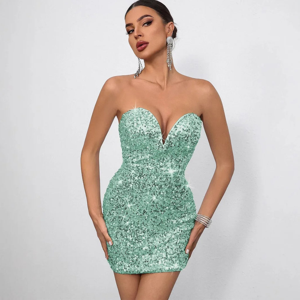 Backless Sequins Dress