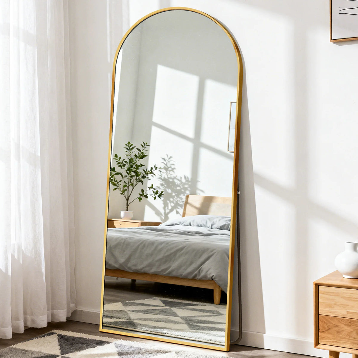 56"x21" Full Length Mirror with Aluminum Alloy Frame