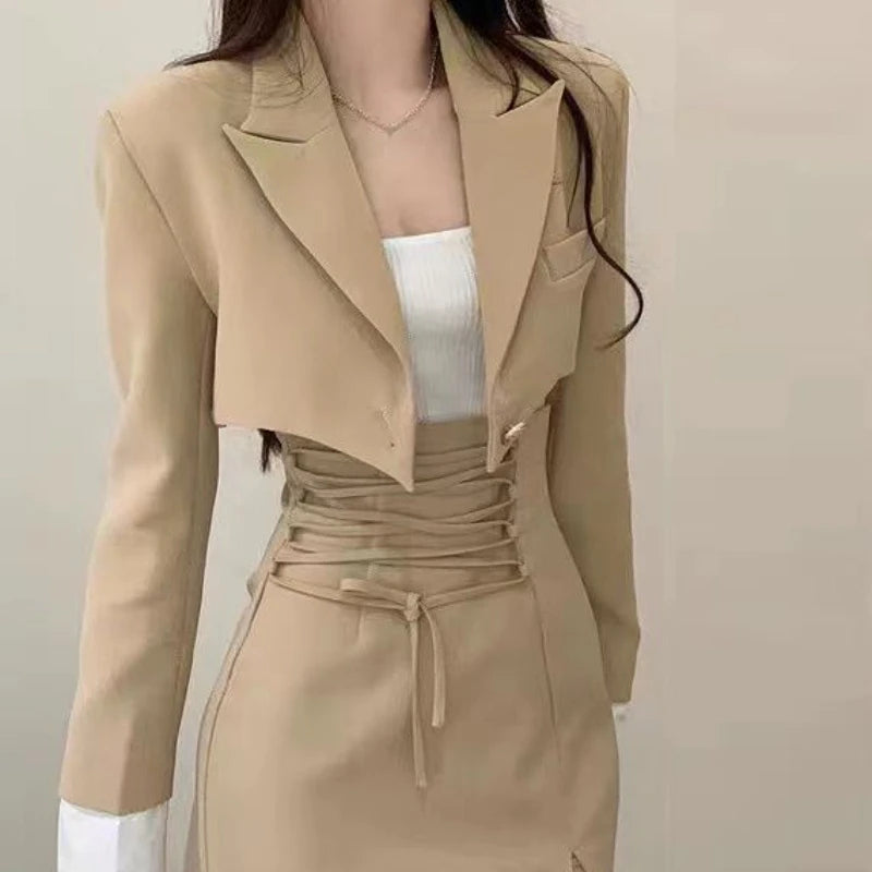 Summer Blazer Suit Skirt Women's Matching Sets Sexy Trend 2 Piece Outfits 2025 Set of Two Fashion Pieces for Women Office Skirts