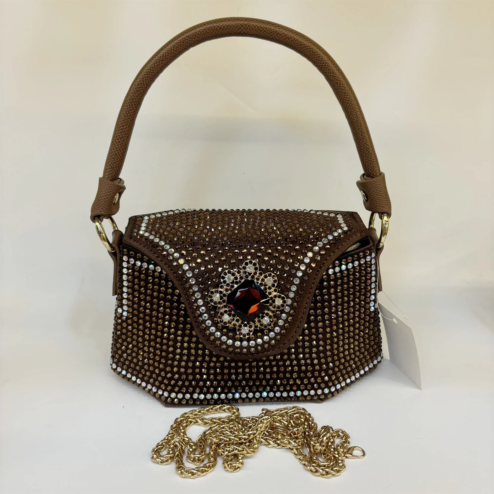 2025 Fashion Luxury Rhinestone Diamonds Shoulder Handbags For Women Thick Chain Crossbody Bag Ladies Handbag F5-823-5