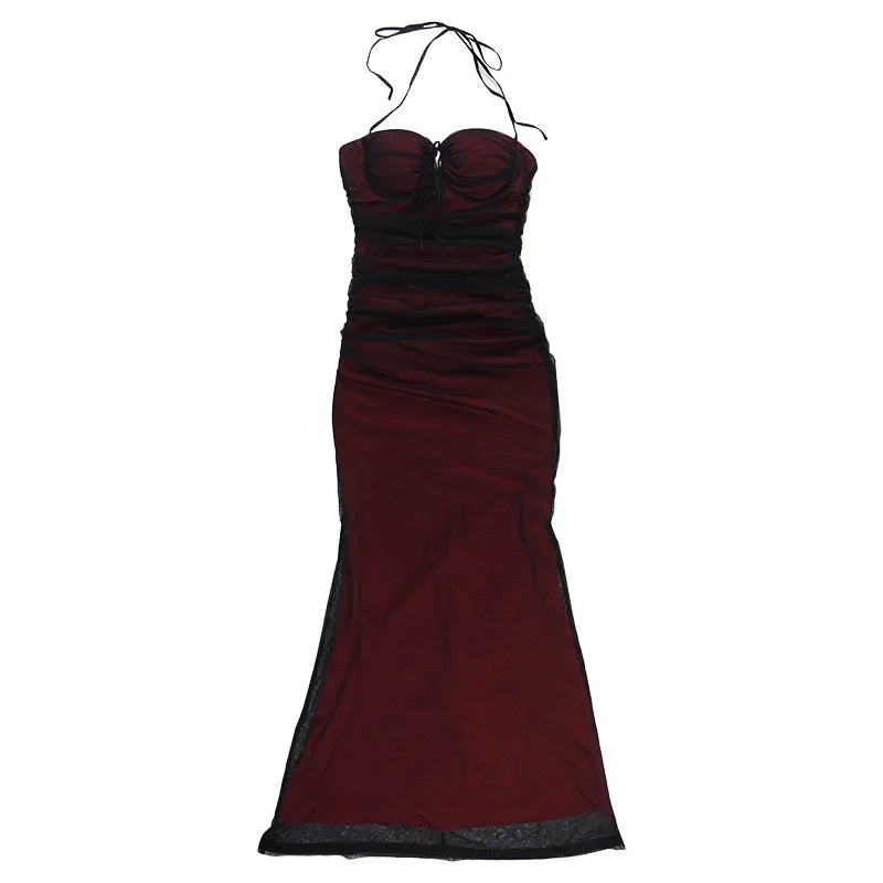 Vintage Elegance Halter Dress