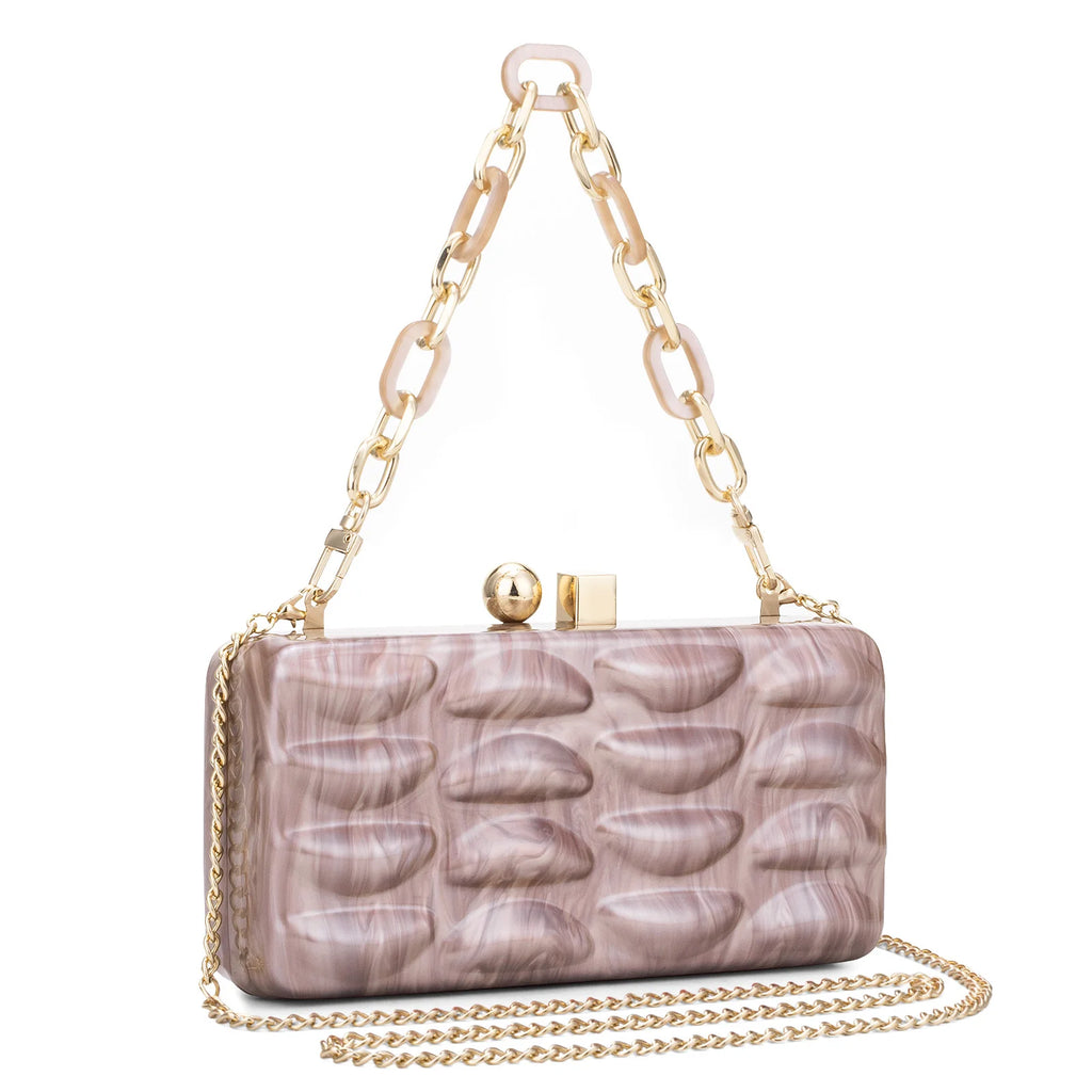 Luxury Evening Bag For Women Elegant Acrylic Hard Surface Ladies Clutch 5 Color Hangbag Party Wedding Shoulder Bags 2024 Fashion