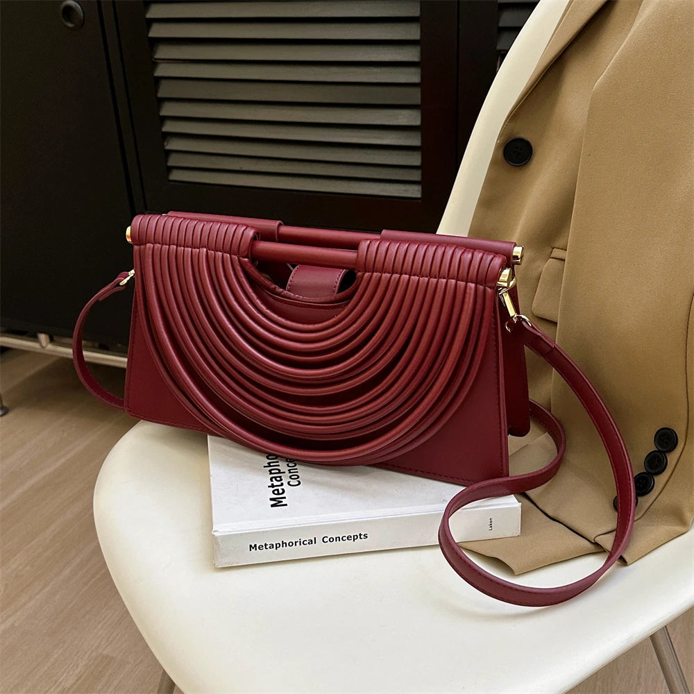 Branded Luxury Evening Clutch Purse For Women Noodles Design Golden Crossbody Bag For Wedding Dinner Party Designer Handbag 2025