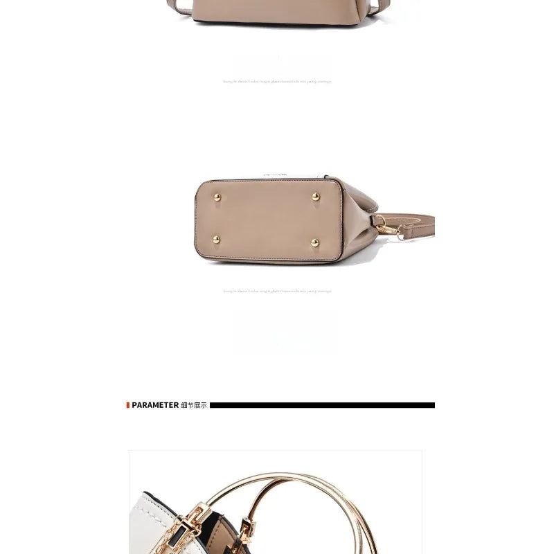 Fashionable handbag Korean color-blocking large capacity women's bag fashionable one-shoulder crossbody bag bucket bag