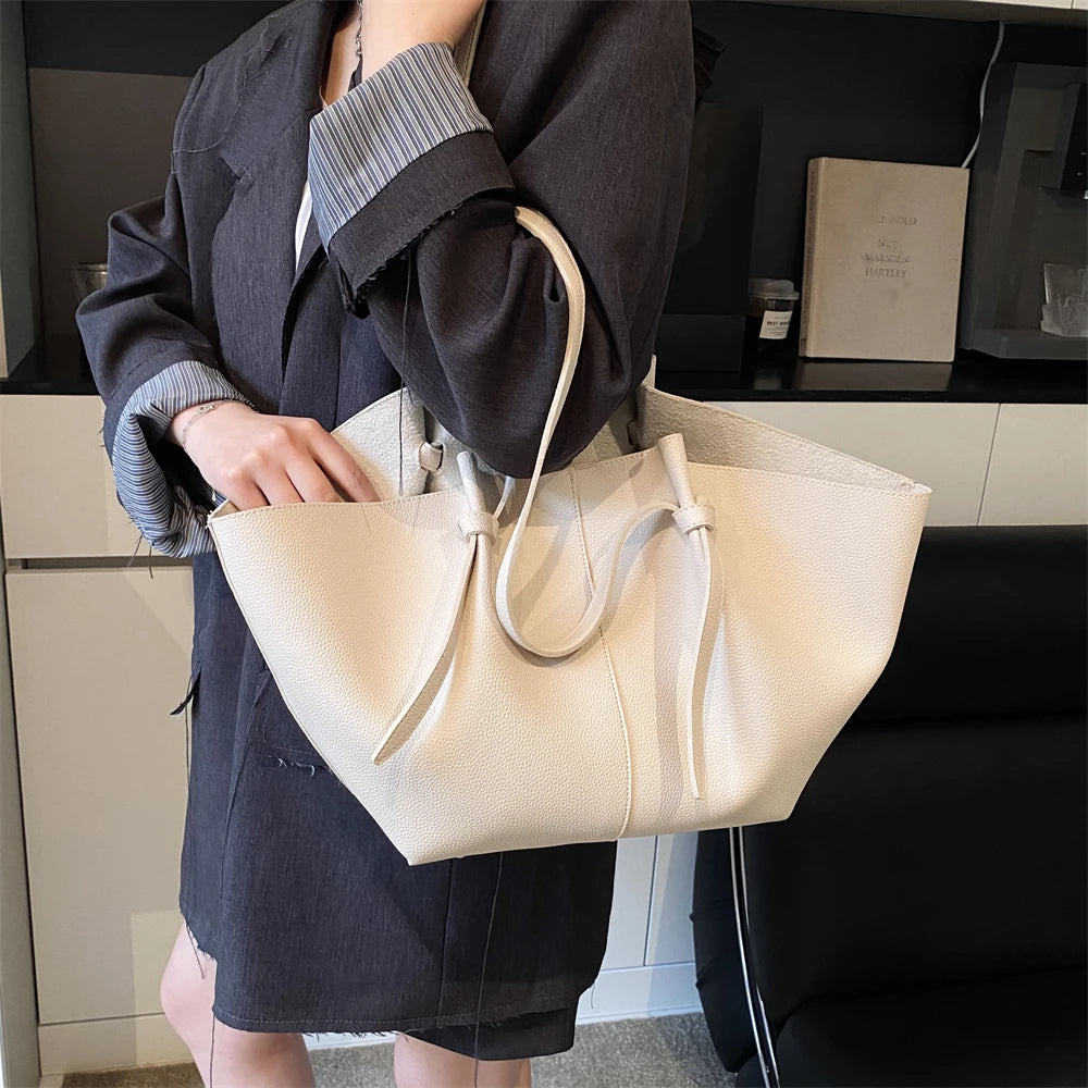 Branded Designer Shoulder Tote Bags For Women Soft PU Leather 2-IN-1 Big Capacity Shopper Tote Set 2025 Luxury Designer Handbags