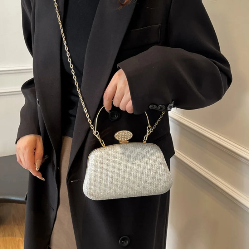 Dinner Shoulder Bag Stylish Evening Bag Wedding Clutch Handbag Black Ladies' Crossbody Bag For Dinner Event Formal Occasion