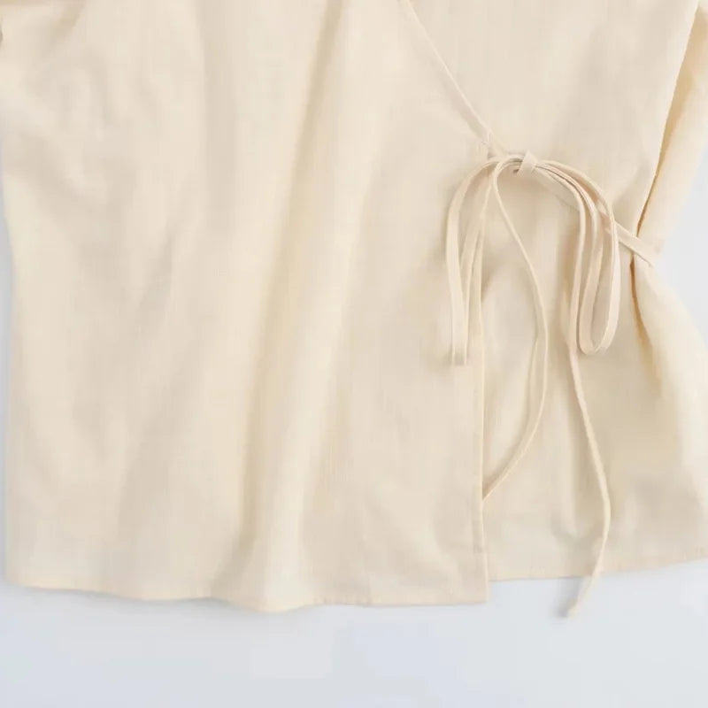 HXAO Woman Pants Set Two Pieces Tied Kimono Long Tops Pajama Baggy Pants Suits Summer Long Sleeve Women's Top And Bottom Set