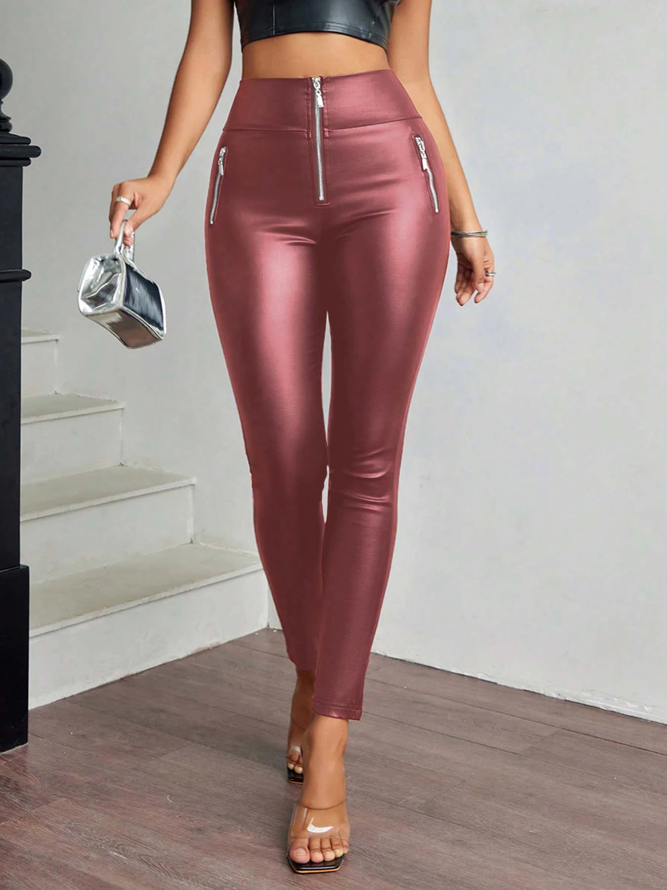 Casual Faux Leather Leggings