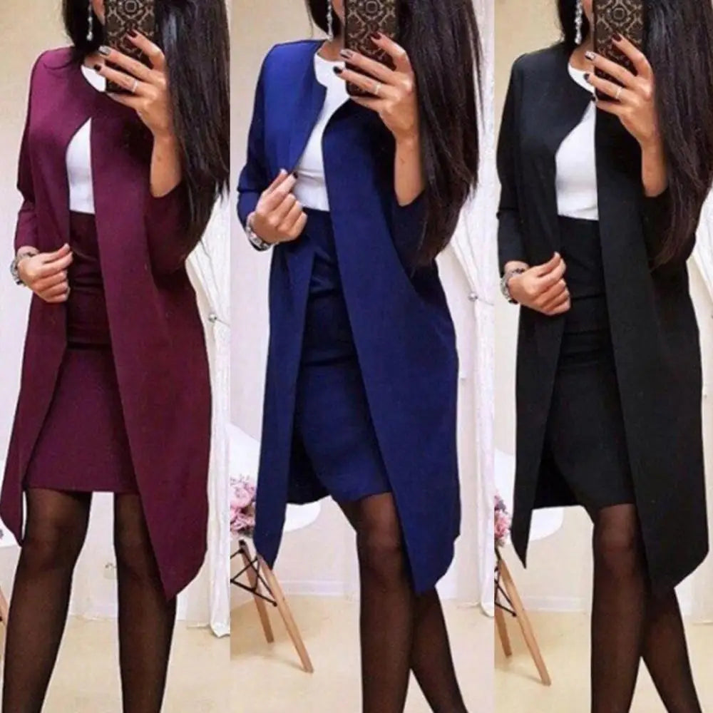 BWQ Women's Skirt Suits Blazer Work Pantsuits OL Business Uniform Formal 2 Piece Blazer Suits Office Ladies Blazer Pencil Skirt