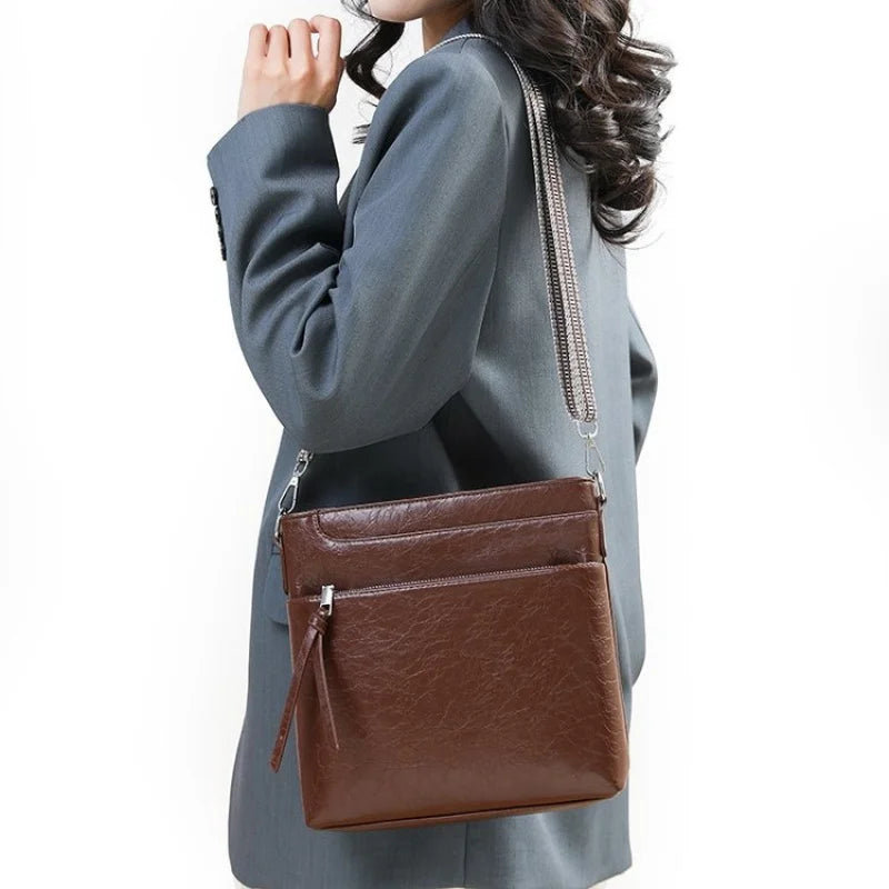Women's Fashionable Tote Bag Made Of Fine Leather Featuring Magnetic Closure And Spacious Interior For Office Work Days