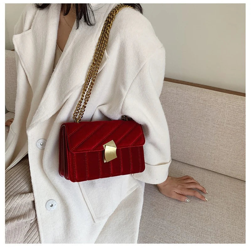 2025 Luxury Handbags Women Bags Designer Shoulder Vintage Velvet Chain Evening Clutch Bag Messenger Crossbody Bags for Women