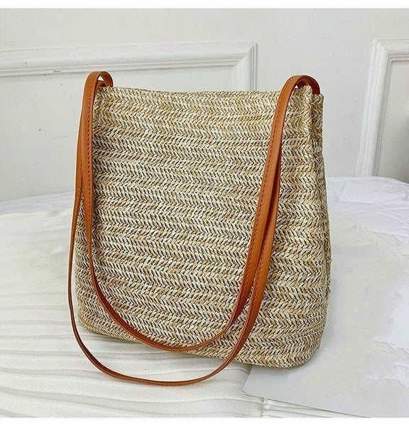 Women's straw woven handbag large rattan basket beach Bag Summer Women Messenger Crossbody Bags Girls Small Beach Handbag New