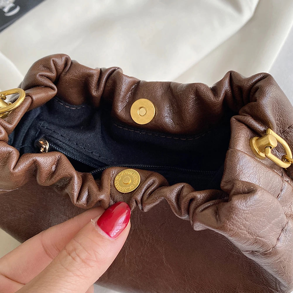 Women Chain Shoulder Bag PU Leather Crossbody Tote Bag Casual Messenger Bag Satchel Sling Bag Girl Stylish Purse