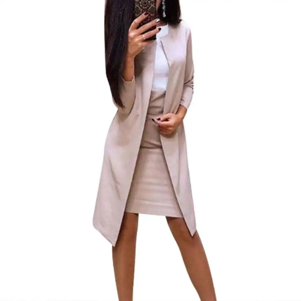 BWQ Women's Skirt Suits Blazer Work Pantsuits OL Business Uniform Formal 2 Piece Blazer Suits Office Ladies Blazer Pencil Skirt