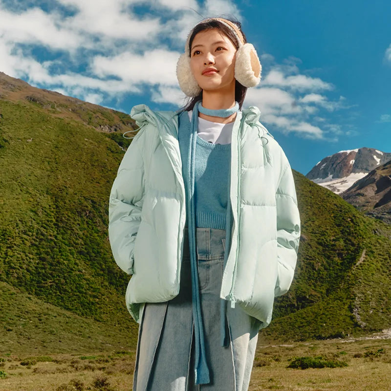 Semir Down Jacket Women Mid-Length Waterproof and Warm Winter Oversize Hooded Versatile Coat