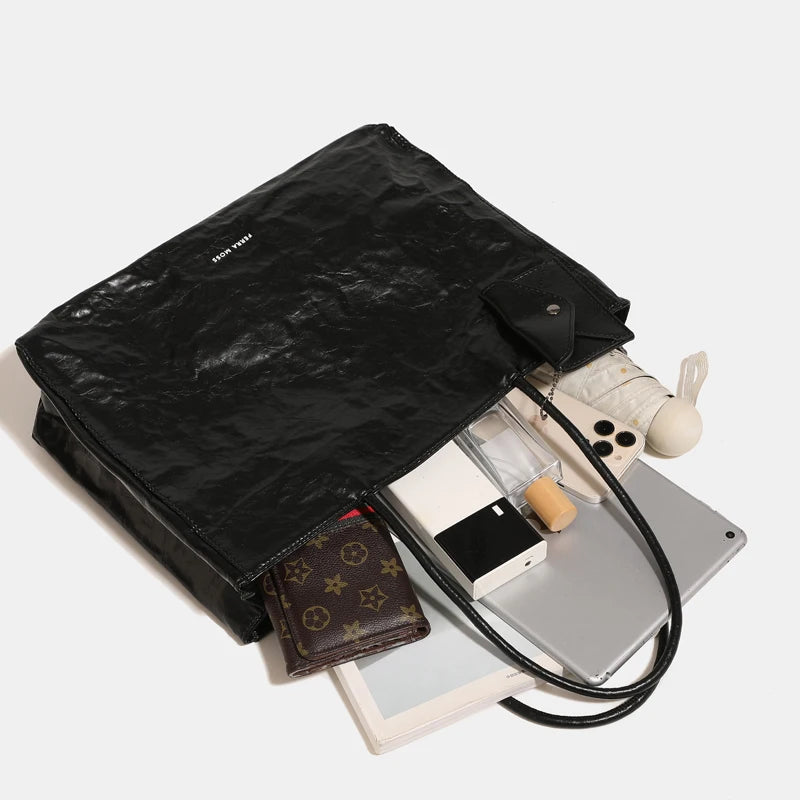 England Style Tote Bags For Women Luxury Designer Handbags Purses 2024 New In PU Oil Wax Skin Wrinkles Letter Underarm Shoulder