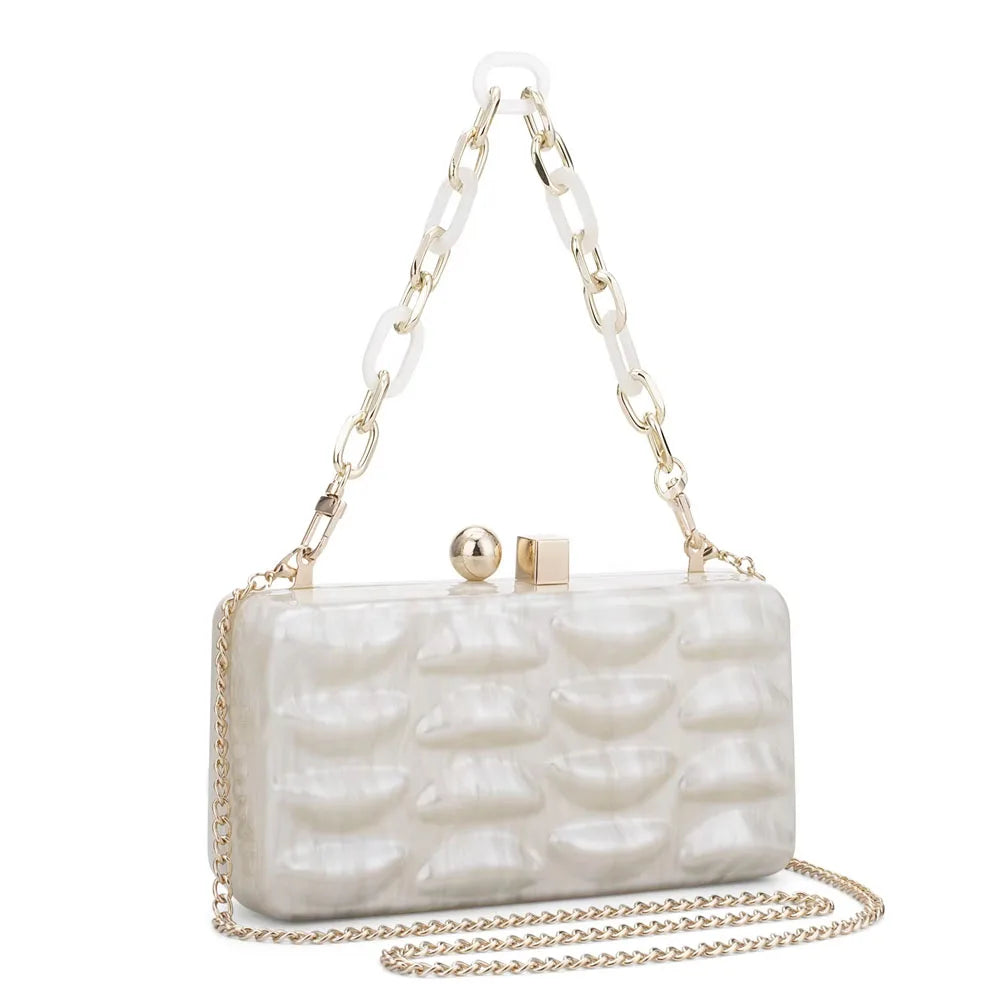 Luxury Evening Bag For Women Elegant Acrylic Hard Surface Ladies Clutch 5 Color Hangbag Party Wedding Shoulder Bags 2024 Fashion