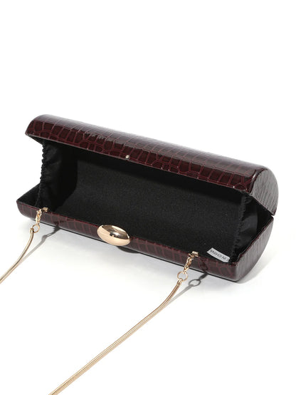 Evening Clutch Bag For Women Fashion Vintage Long Box Clutches Dress Party Lady Handbag Purse PU Leather Chain Shoulder Bag