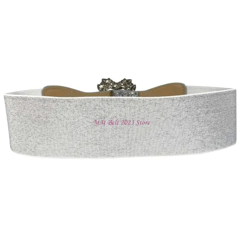 49ME Sparkly Wide Waist Belt Rhinestones Buckle for Hot Girl Glitter Corset Trendy Underbust Waist Chain Belt Disco Party