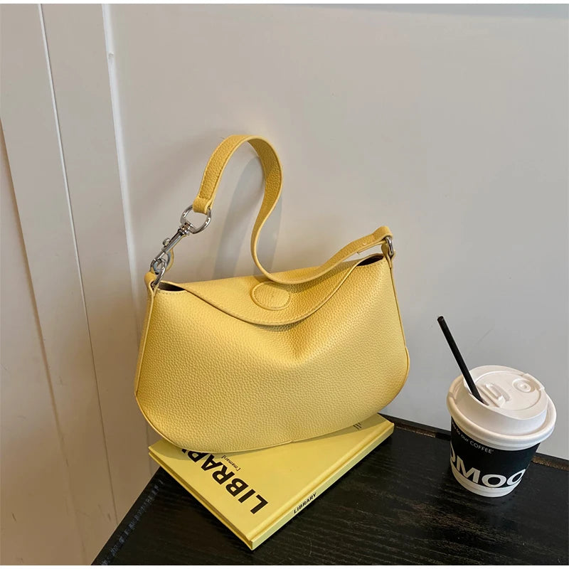 Pea Pod Crossbody Shoulder Bag,Women's Lychee Pebbled Pattern Women Dumpling Sling Bag,Chic Simple Minimalist Commuter Purse