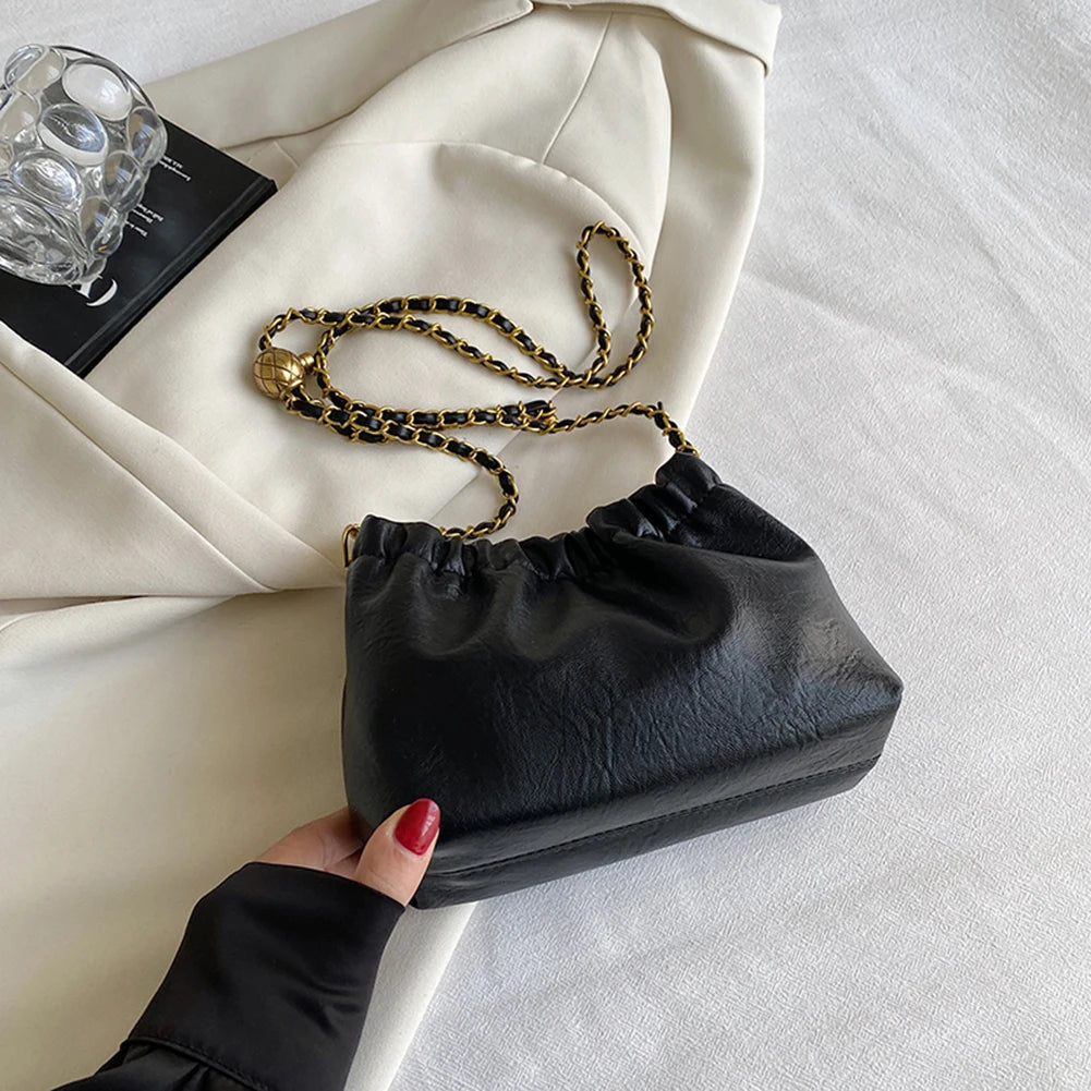 Women Chain Shoulder Bag PU Leather Crossbody Tote Bag Casual Messenger Bag Satchel Sling Bag Girl Stylish Purse