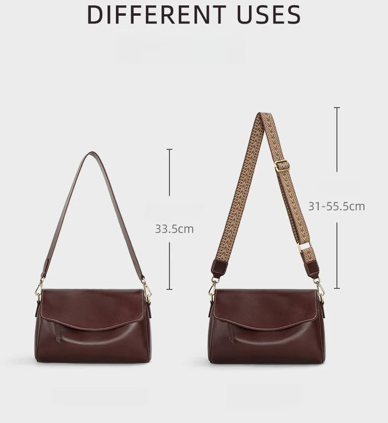 Women's Genuine Leather Shoulder & Crossbody Bag Minimalist Design for Office, Dinner & Weekend Outings Durable Everyday Handbag