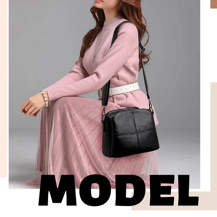 Pu crossbody bag with multi-pocket design, fashionable and versatile, suitable for daily outings as a shoulder bag