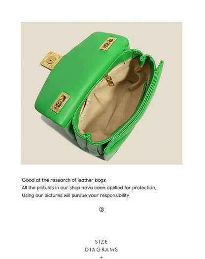 Early Spring Korean Style Cropped Studded Niche Chain Bag 2024 New Trendy Versatile Handbag Genuine Leather Small Square Bag